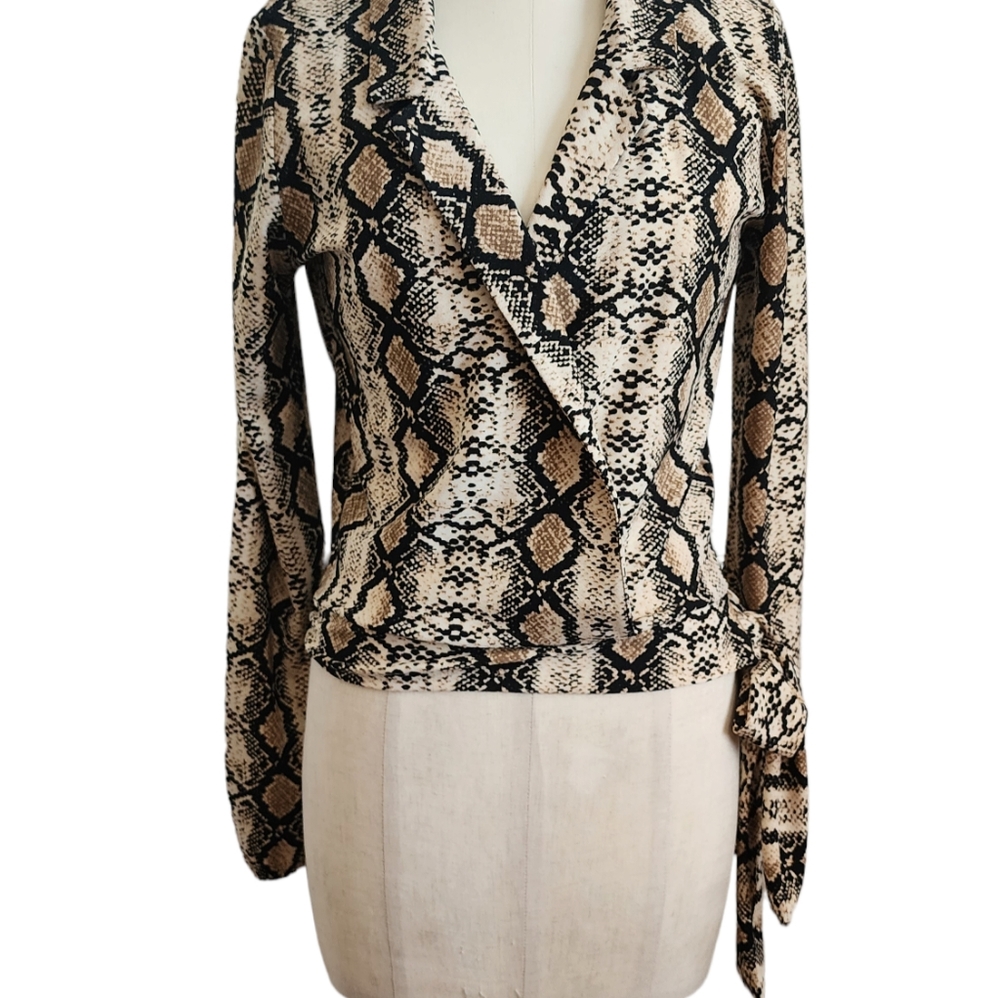 Guess Animal Print Side Tie Top